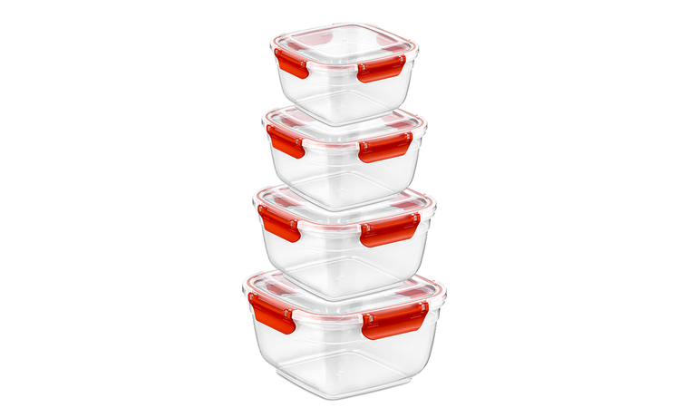 4'LÜ RENKLİ SIZDIRMAZ KARE SAKLAMA KABI SETİ