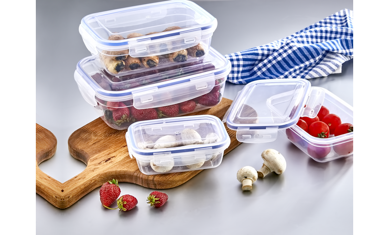 4'LÜ SIZDIRMAZ DİKDÖRTGEN SAKLAMA KABI SETİ